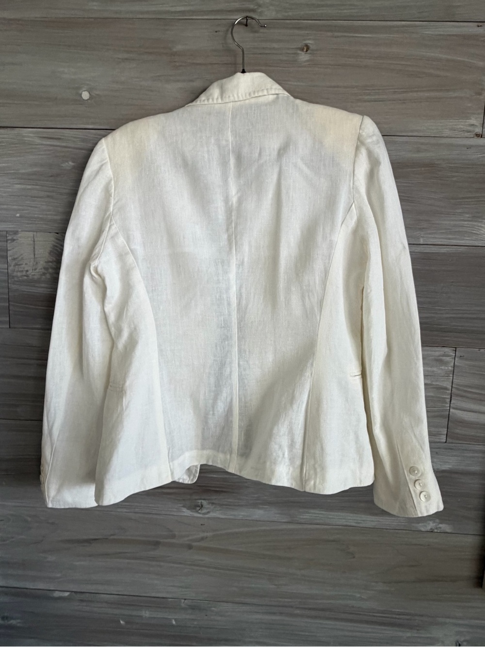 White 100% Italian Linen Blazer Women’s M - Picture 2 of 10